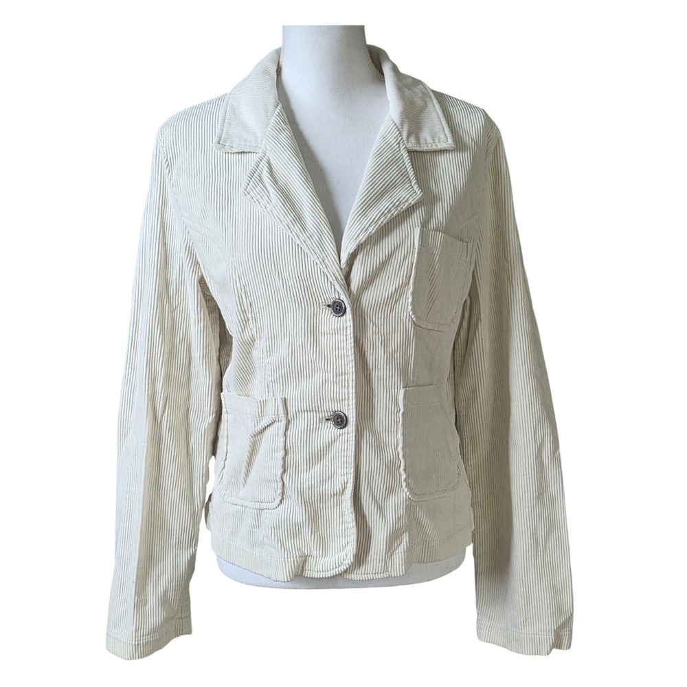 Vintage GEF Cream Corduroy JacketBrenda V Blazer L Coquette Coastal Grandma Y2K